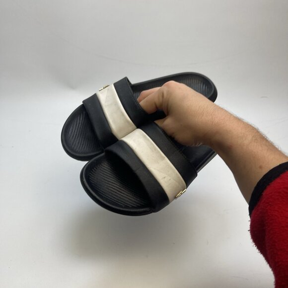 Lacoste Croco-Slide 120-3-US Wom Sz 7 US - Black / White Slip on Slides Sandals - Picture 16 of 16